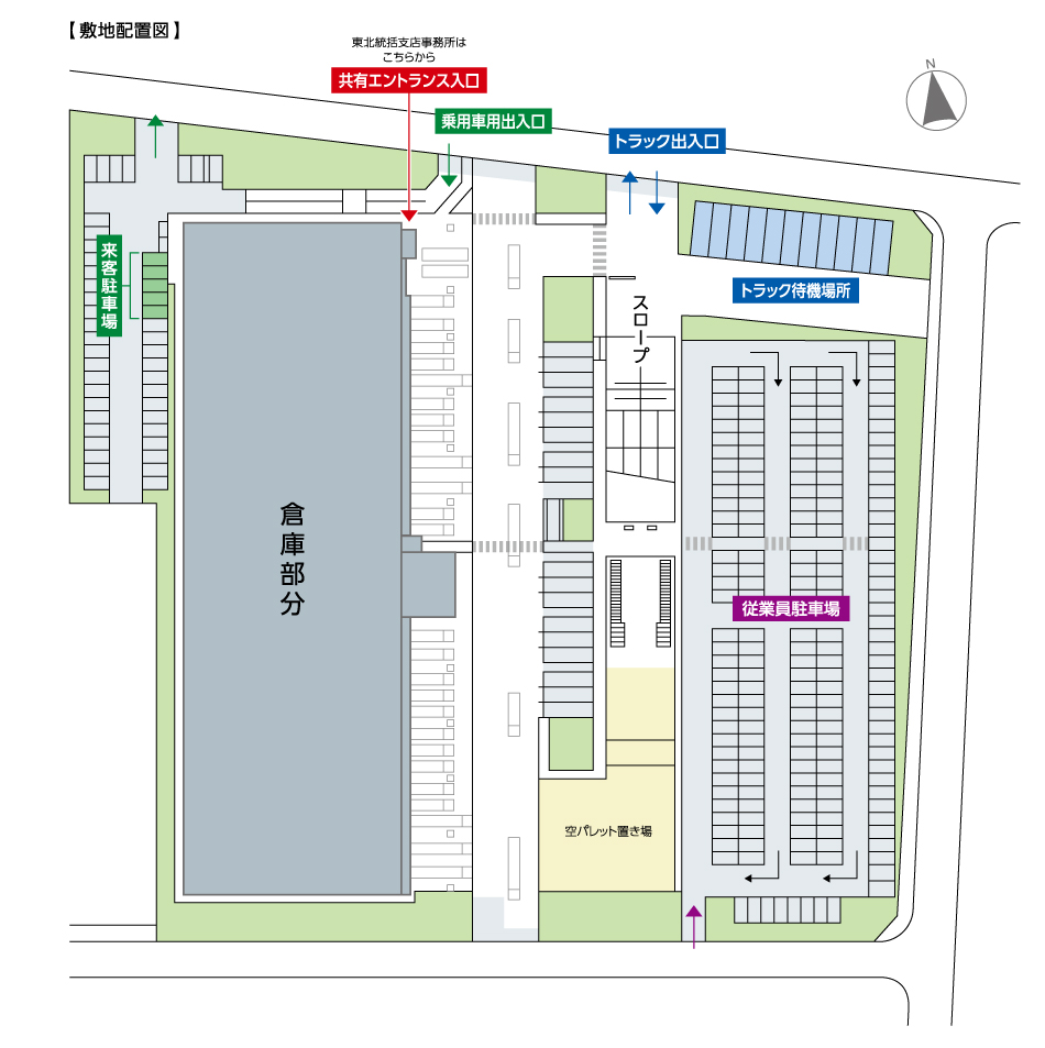 宮城県仙台市の倉庫 東北低温DC　敷地配置図・