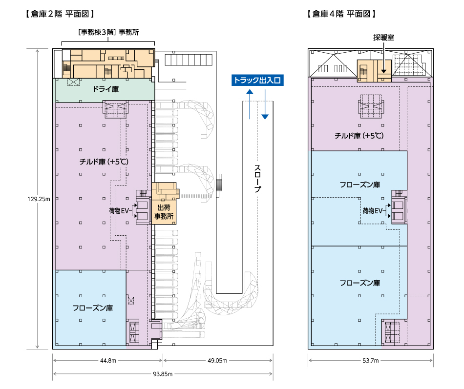 宮城県仙台市の倉庫 東北低温DC　倉庫2・4階　平面図